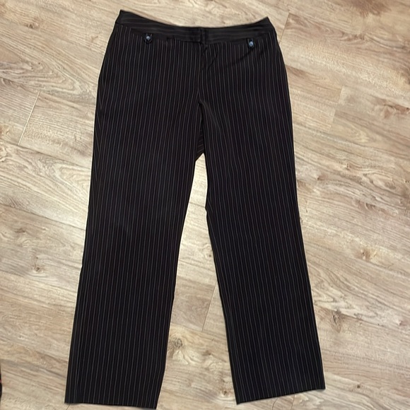 Style & CO. Black with white and gray Pin Strip Dress Pants. Size 14P. - Picture 7 of 7